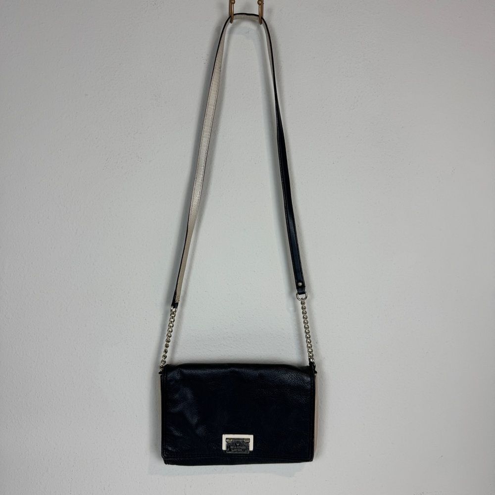 Kate Spade Black Leather Turnlock Flap Closure Small Crossbody Bag
